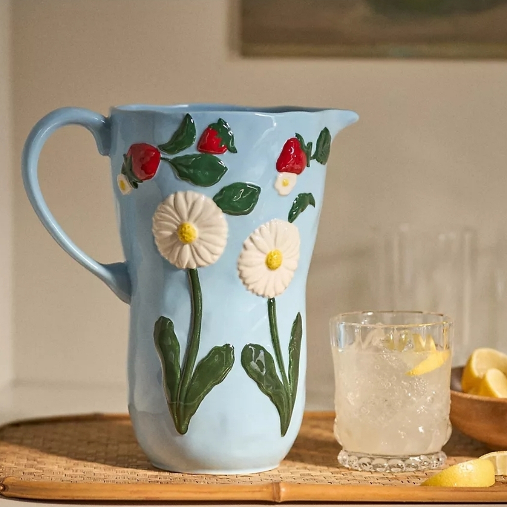 Anthropologie Foster Icon Stoneware Pitcher